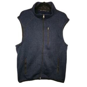 Beverly Hills Polo Club Navy Blue Vest Zip Stand-Up Collar Lined Men's XL Casual